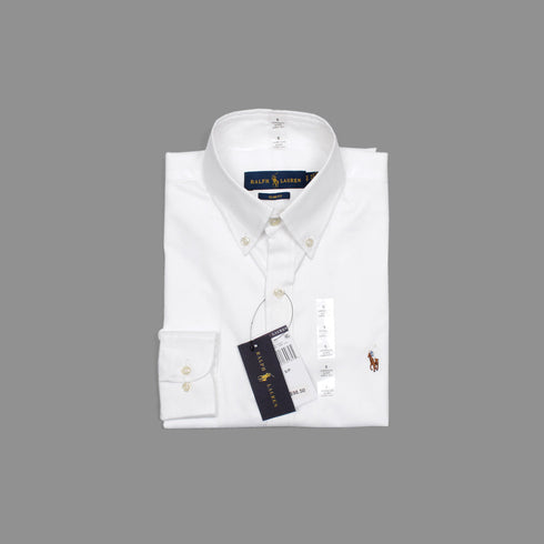 RL White Embroidered logo Oxford Shirt